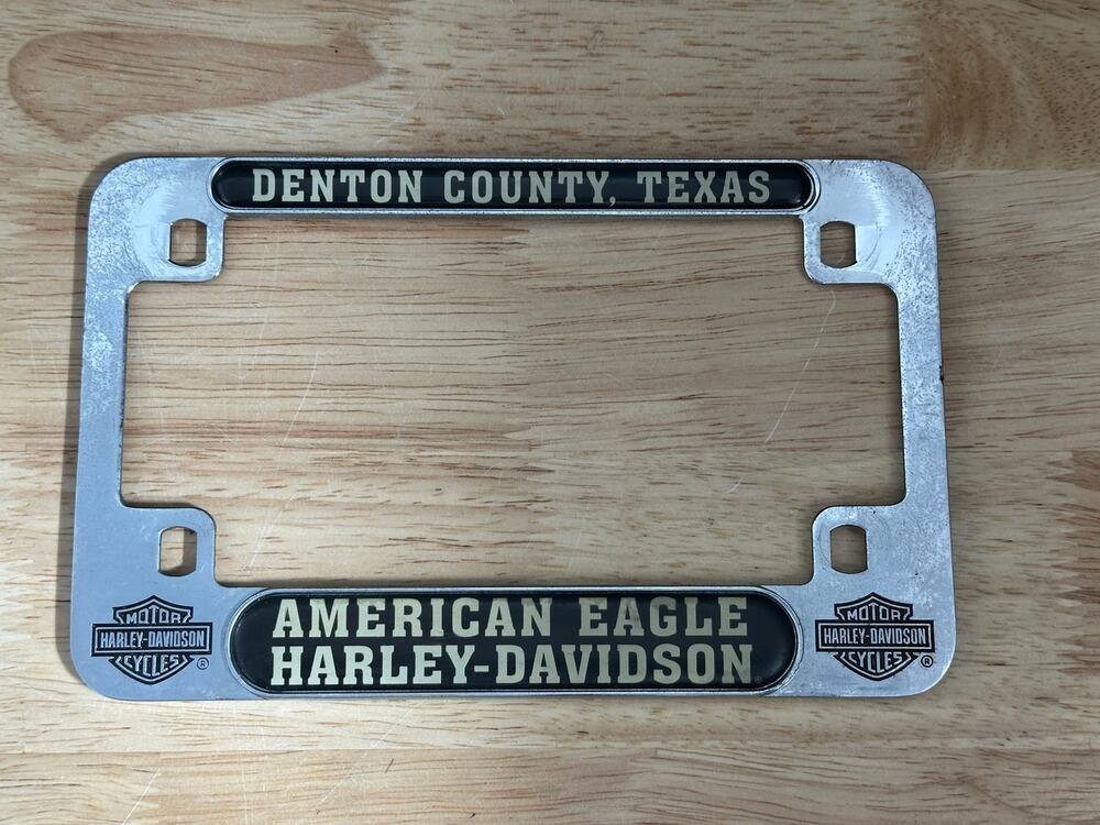 Denton Texas American Eagle Harley-Davidson Motorcycle License Plate Frame